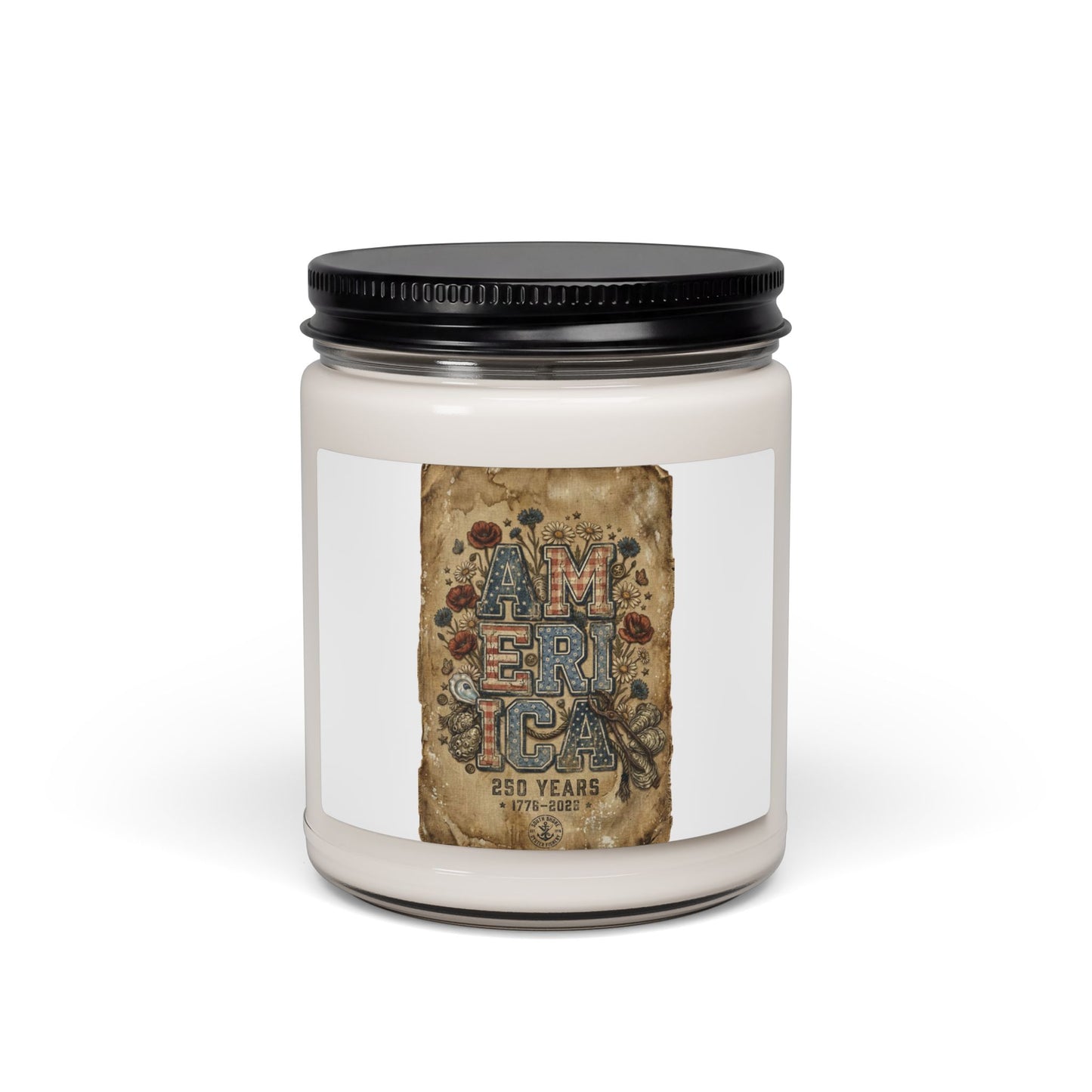 Vintage Americana 'America' Soy Candle | 9oz, 4th of July Stars & Florals