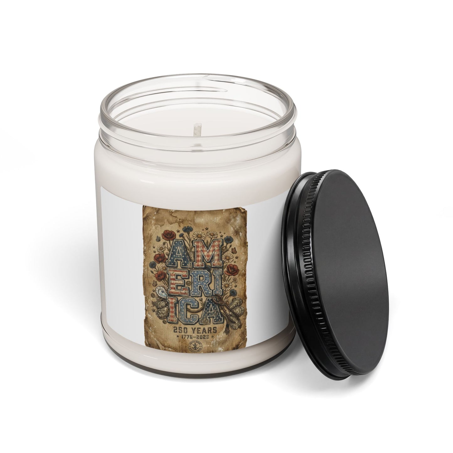 Vintage Americana 'America' Soy Candle | 9oz, 4th of July Stars & Florals