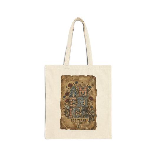 Vintage Americana 'America' Graphic Tote | 4th of July, Stars & Florals