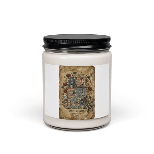 Vintage Americana 'America' Soy Candle | 9oz, 4th of July Stars & Florals