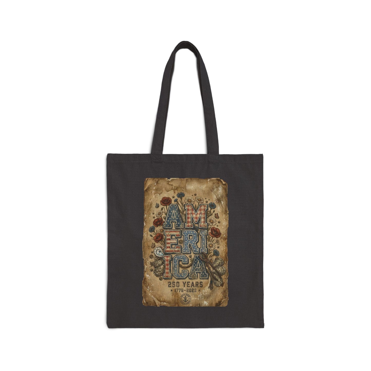 Vintage Americana 'America' Graphic Tote | 4th of July, Stars & Florals